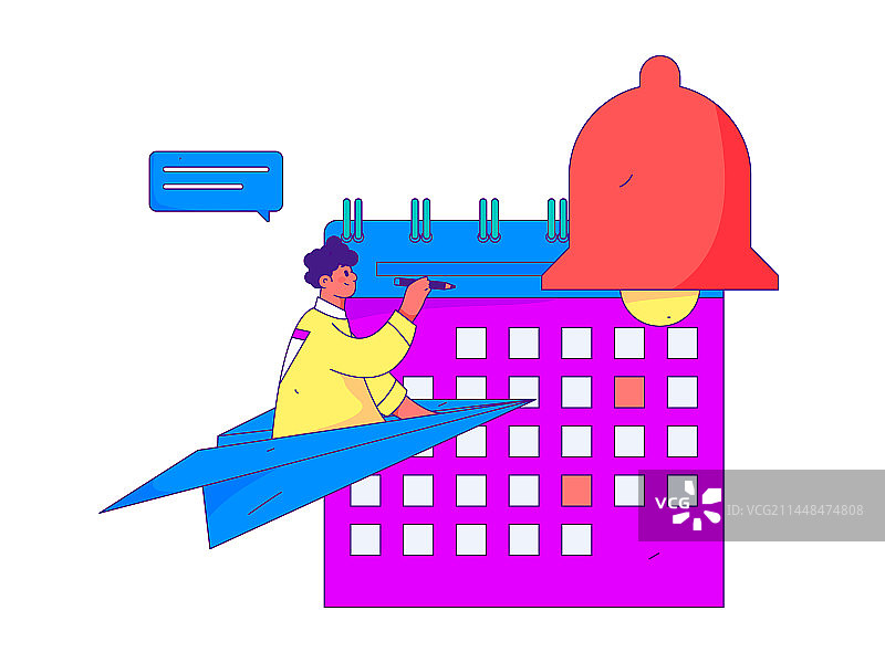 通知公告矢量人物创意扁平手绘插画图片素材