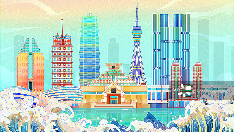 国潮风河南郑州城市旅游地标建筑图片素材