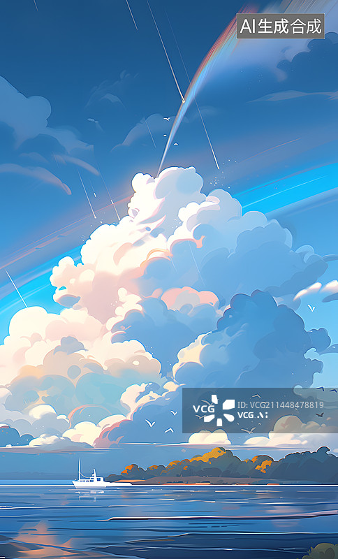 【AI数字艺术】美丽的云插画图片素材