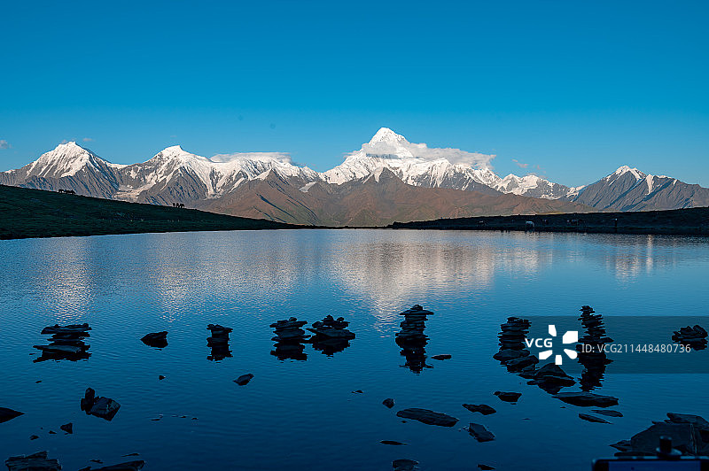 冷嘎措观贡嘎图片素材