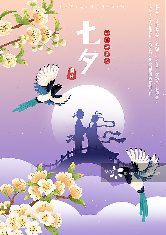 七夕节海报设计图片素材