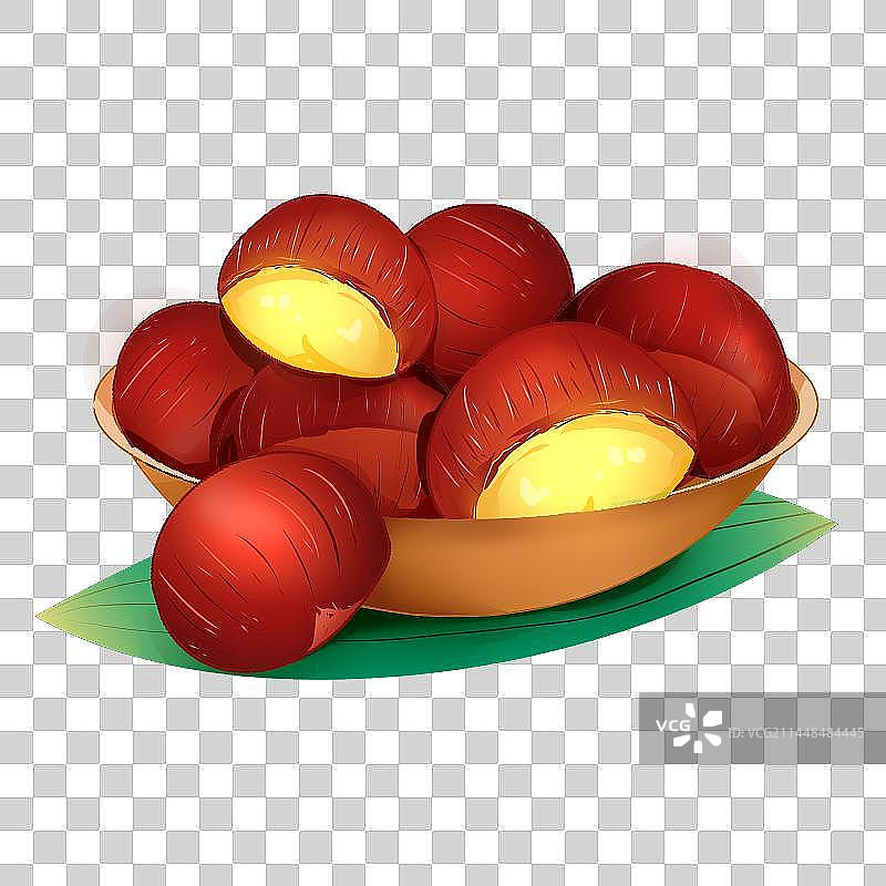 手绘秋季食物栗子插画图片素材