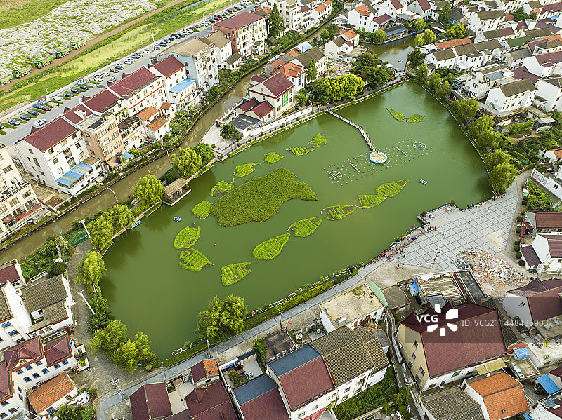 航拍上海湾区-金山嘴渔村图片素材