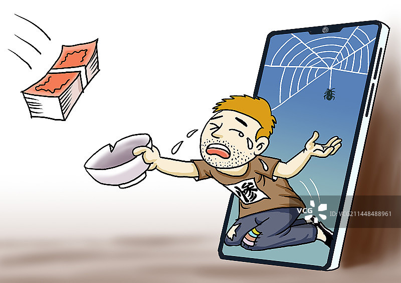 靠卖惨直播带货骗取爱心打赏图片素材