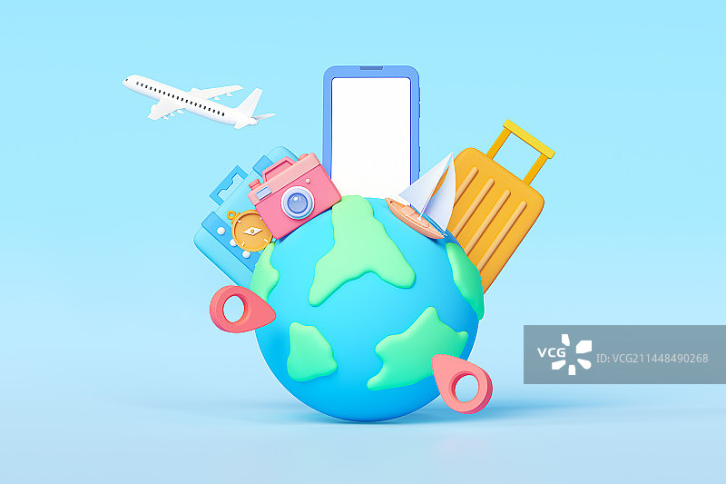 3D渲染度假旅游场景图片素材