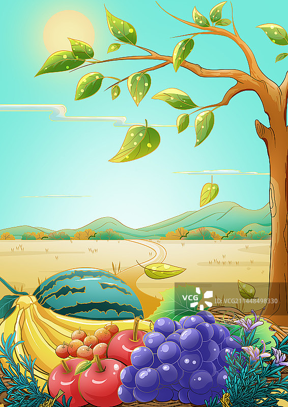 立秋主题海报插画图片素材