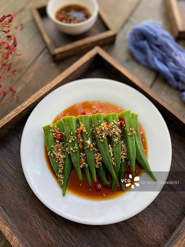 白灼秋葵图片素材