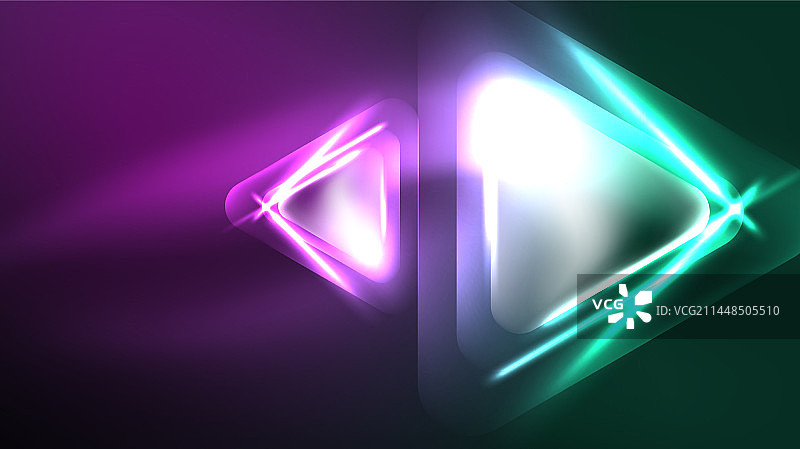 数字霓虹灯抽象背景三角形和图片素材