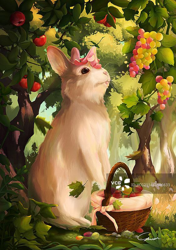 草丛里的小兔子图片素材