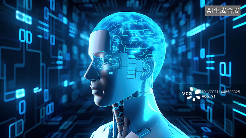 【AI数字艺术】脑机接口概念图图片素材