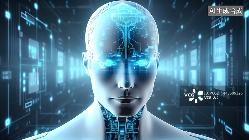 【AI数字艺术】脑机接口概念图图片素材