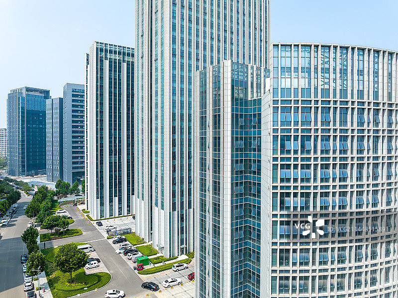 中国山东潍坊寿光城市风光航拍图片素材