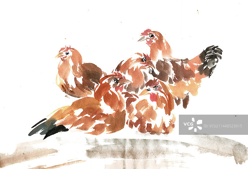 一群小公鸡图片素材