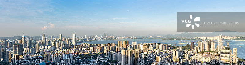 深圳南山区后海金融区和蛇口片区全景图片素材