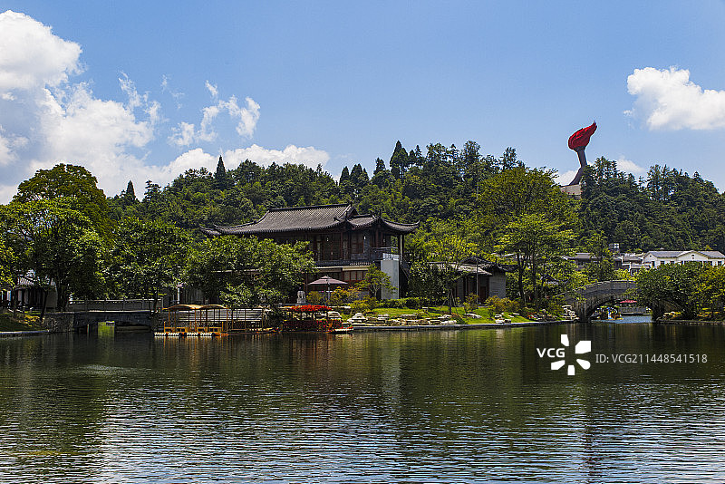 中国江西吉安井冈山市井冈山风景名胜区茨坪挹翠湖风光图片素材