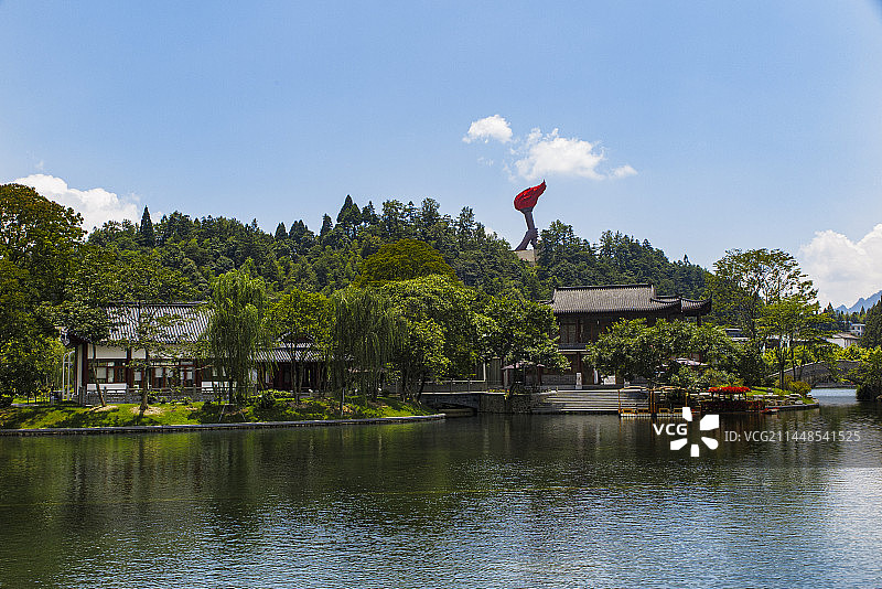 中国江西吉安井冈山市井冈山风景名胜区茨坪挹翠湖风光图片素材