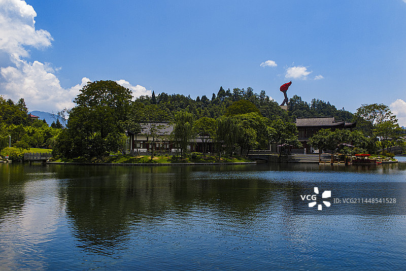 中国江西吉安井冈山市井冈山风景名胜区茨坪挹翠湖风光图片素材