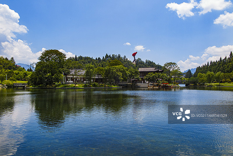 中国江西吉安井冈山市井冈山风景名胜区茨坪挹翠湖风光图片素材