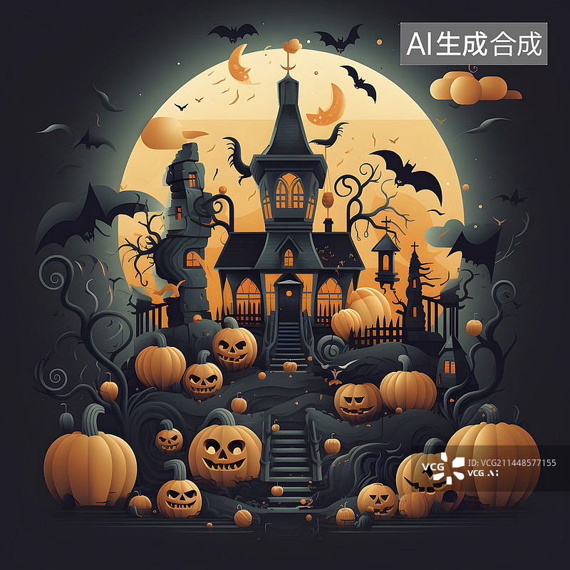 【AI数字艺术】万圣节插画图片素材