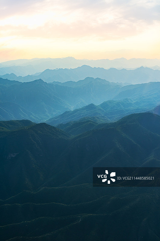 中国北京怀柔县燕山风光航拍图图片素材
