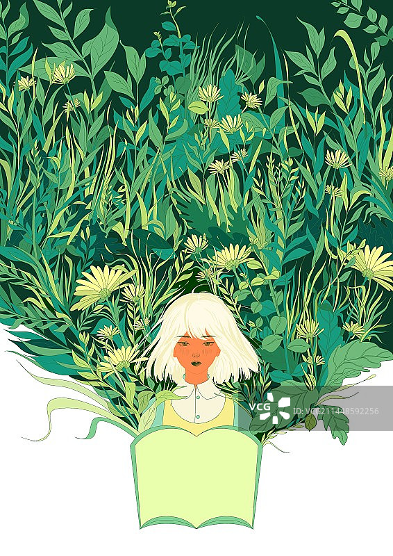 针对焦虑情绪的治愈系插画图片素材