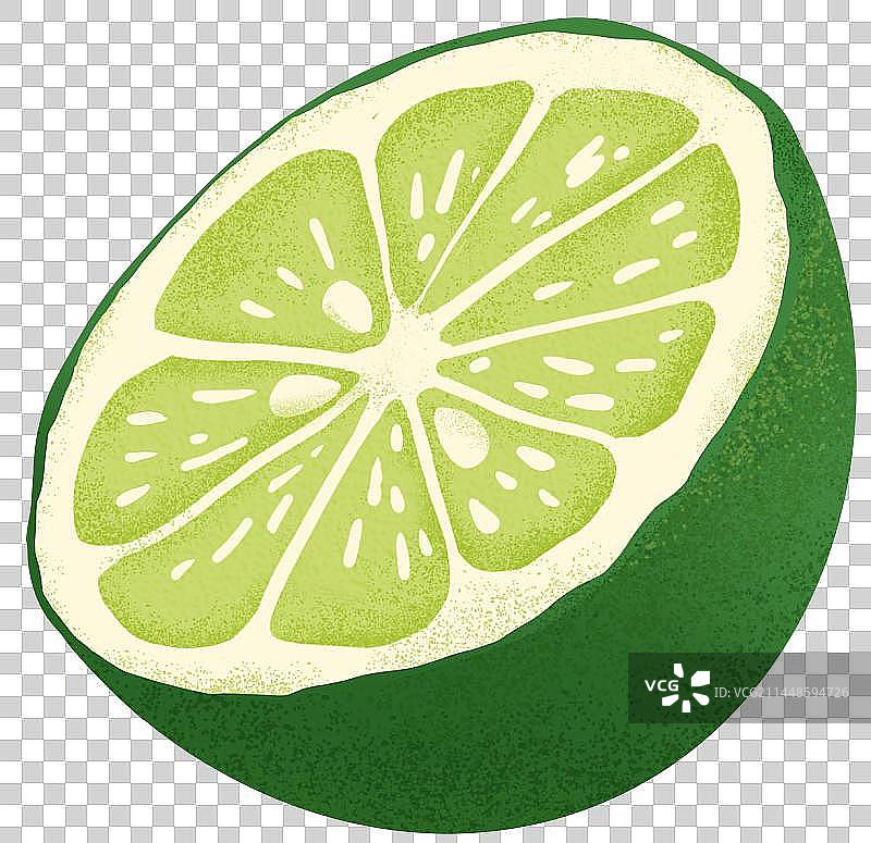 手绘绿色柠檬金桔免抠图案图片素材