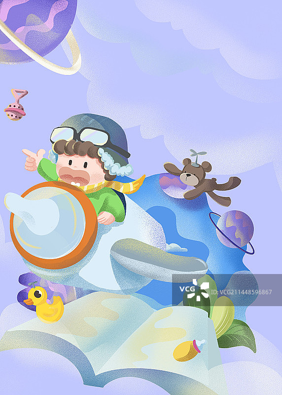 婴幼电商扁平风插画图片素材