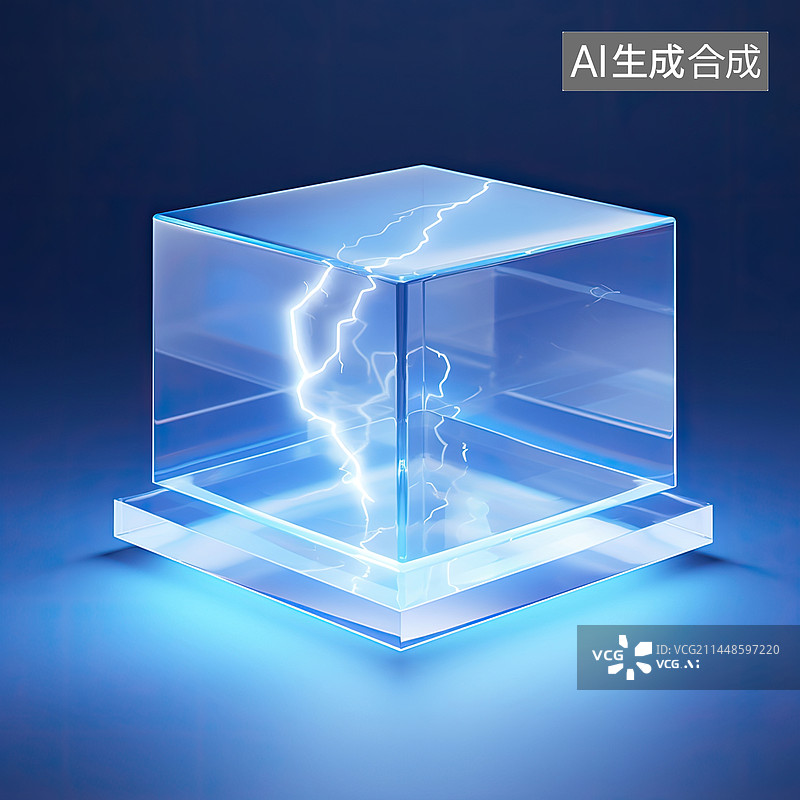 【AI数字艺术】科技风玻璃小图标图片素材