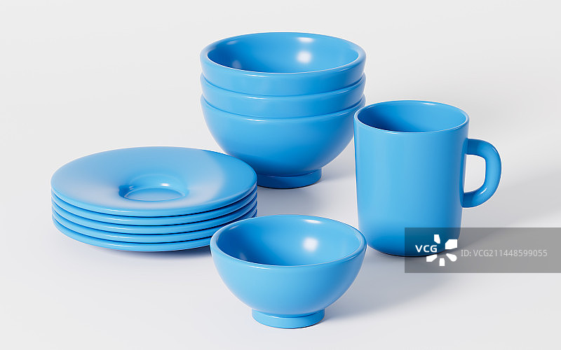 卡通餐具模型3D渲染图片素材