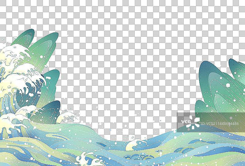 国风海浪山水图片素材