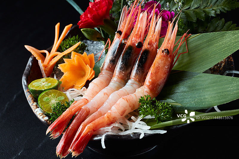 甜虾刺身料理图片素材