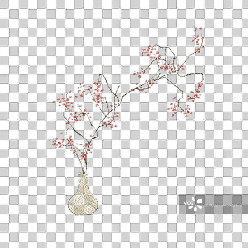 手绘盆栽简笔儿插插图图片素材