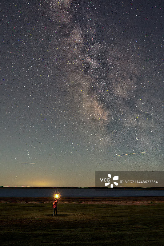 内蒙古达里诺尔湖星空图片素材