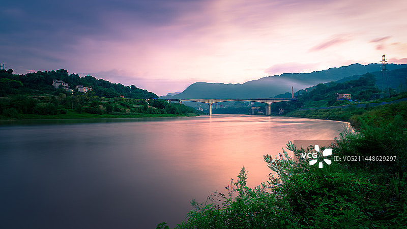 贵州赤水长江支流赤水河晨曦图片素材