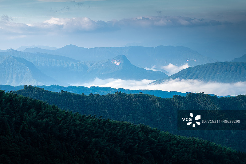贵州赤水竹海山地山川地理风貌图片素材