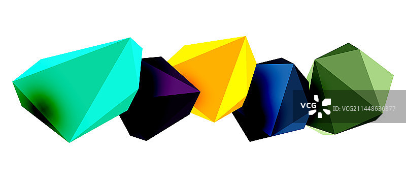 抽象低聚石设计几何三维图片素材