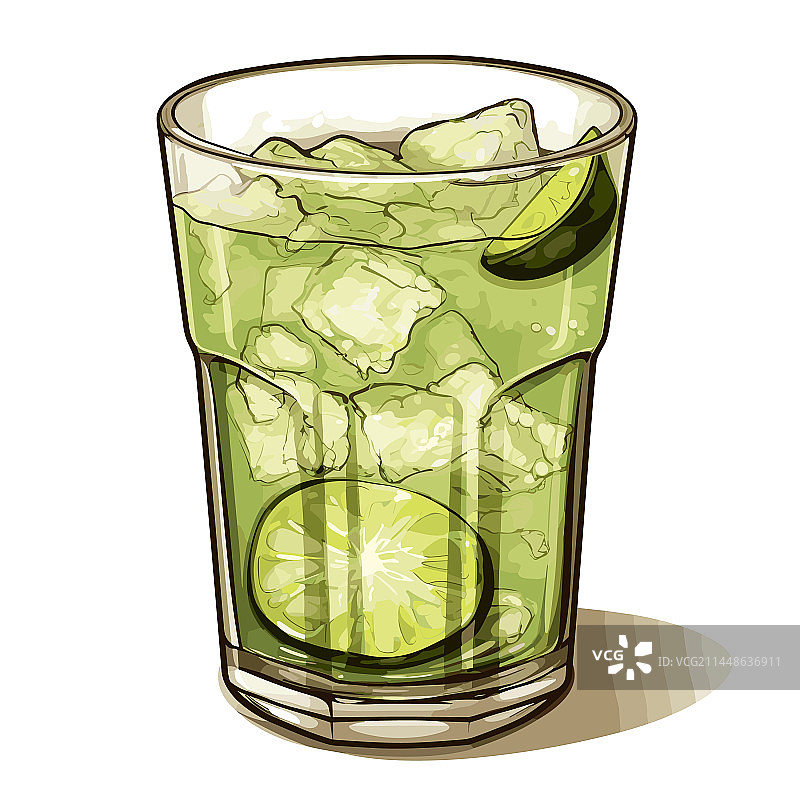 手绘漫画风格凯匹林纳鸡尾酒图片素材