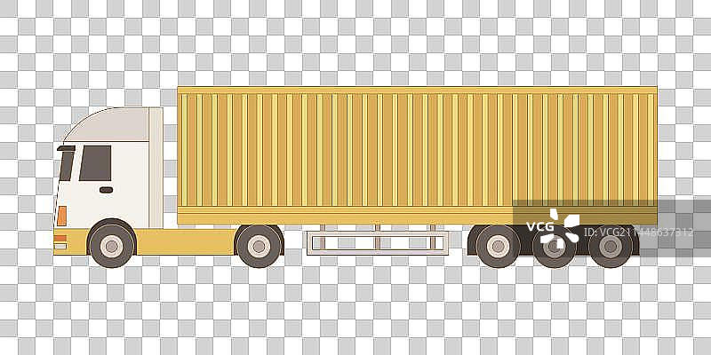 黄色集装箱货车图片素材