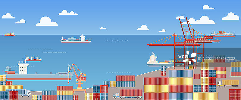 集装箱货运码头图片素材