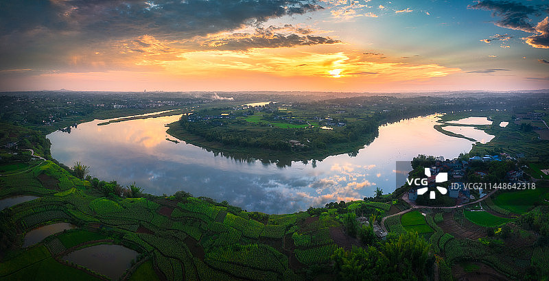 泸州长江支流沱江风貌图片素材