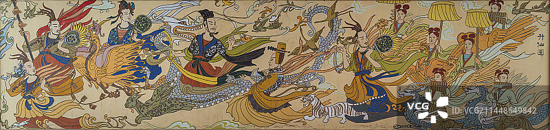 洛阳 ，汉代古墓壁画，升仙图图片素材