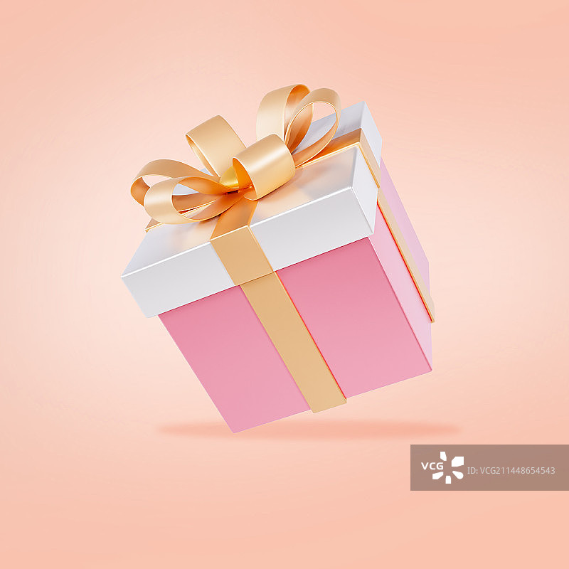 3D立体粉色情人节礼盒礼物购物插画图片素材