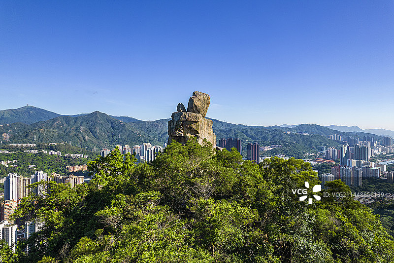 香港 香港望夫石 香港沙田区图片素材