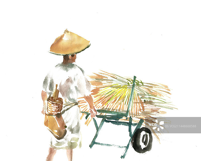 推车的男子图片素材