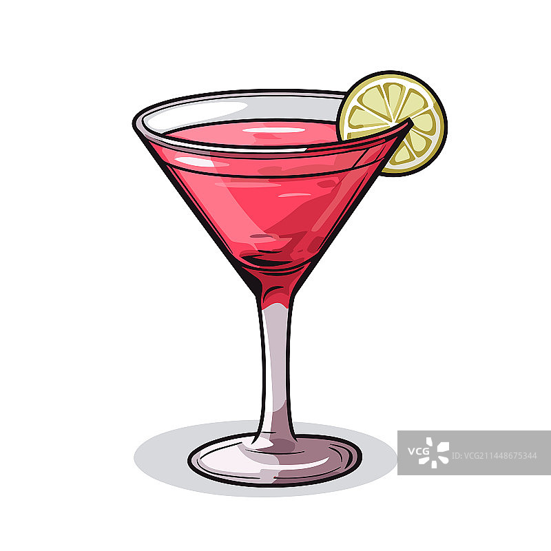 大都会鸡尾酒手绘漫画图片素材