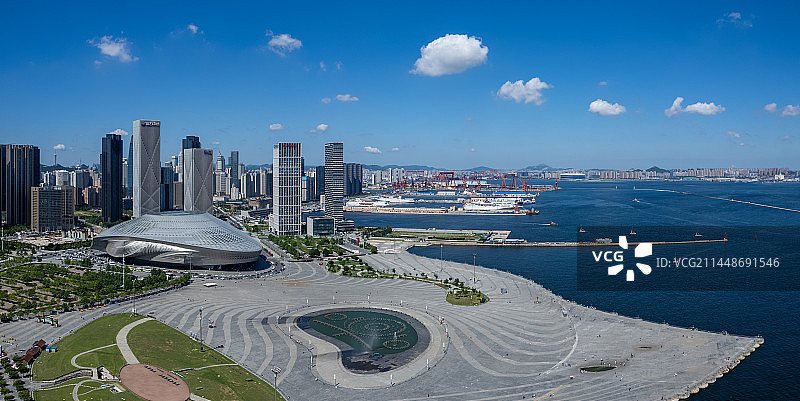 大连东港风光航拍图片素材