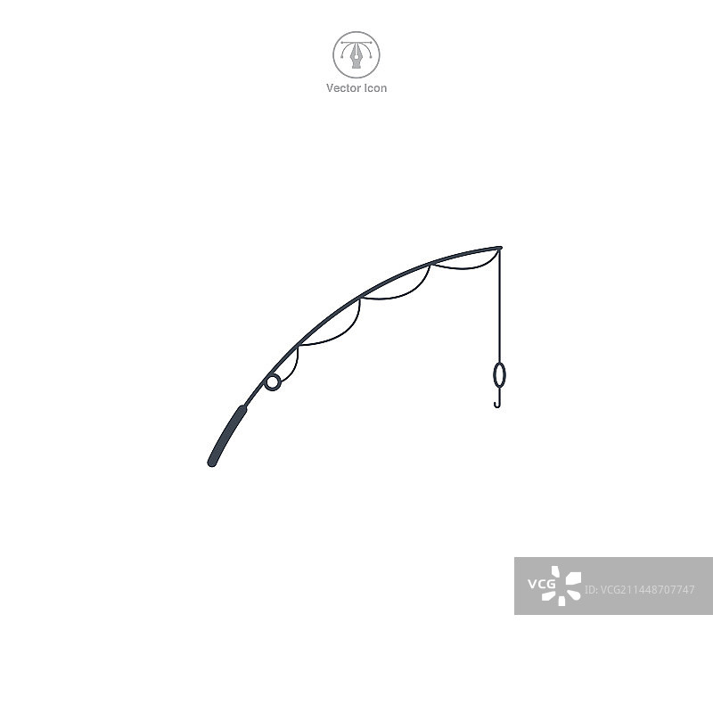 白色背景上的鱼竿图标符号图片素材