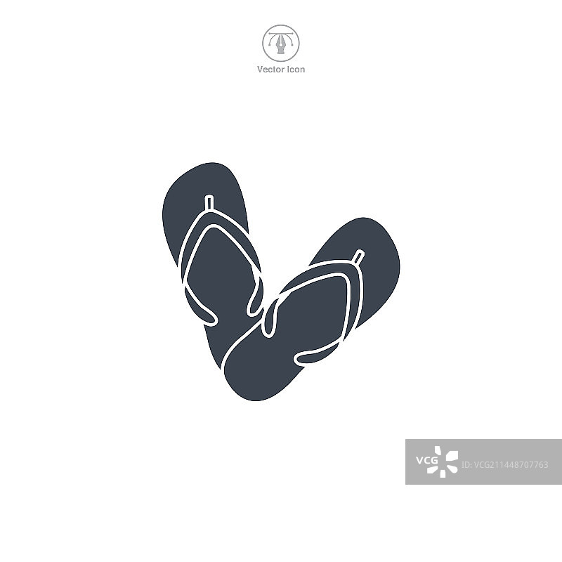 人字拖鞋图标符号（白色背景）图片素材