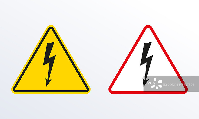 带闪电的电气危险标志图片素材