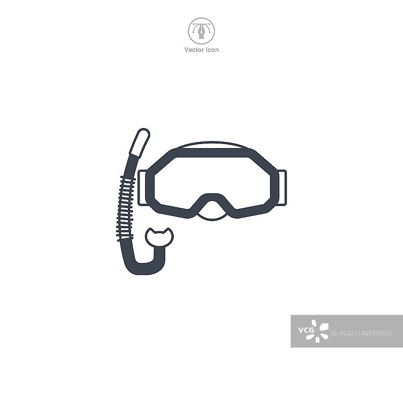 白色背景上的游泳镜图标符号图片素材